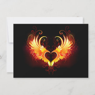 Angel Fire Heart with Wings Card