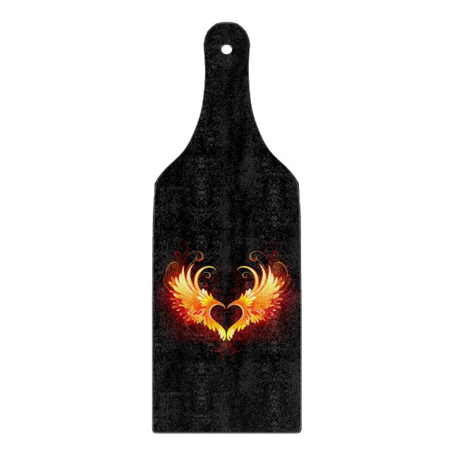 Angel Fire Heart with Wings Cutting Board (Front)