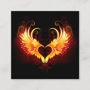 Angel Fire Heart with Wings Discount Card