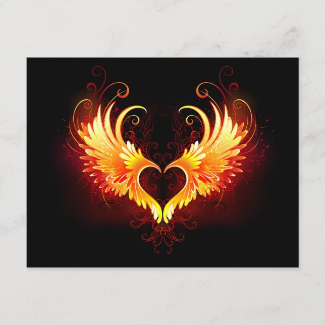 Angel Fire Heart with Wings Enclosure Card (Front)