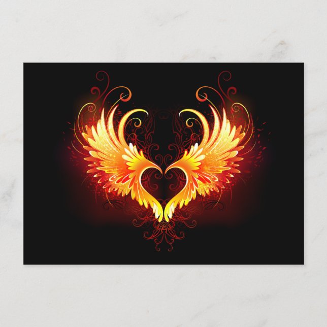 Angel Fire Heart with Wings Enclosure Card (Front)