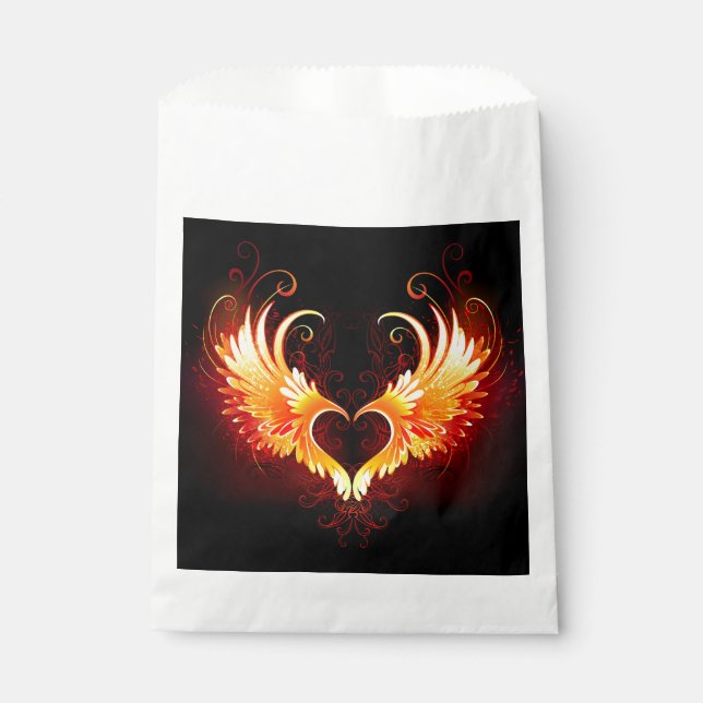 Angel Fire Heart with Wings Favour Bags (Front)