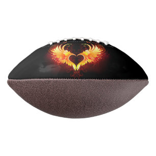 Angel Fire Heart with Wings Football