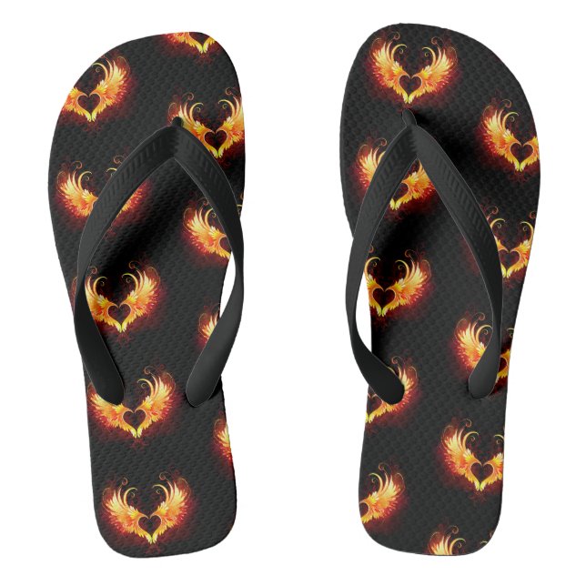 Angel Fire Heart with Wings Jandals (Footbed)
