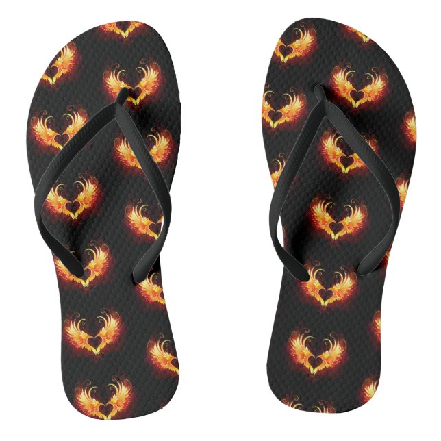 Angel Fire Heart with Wings Jandals (Footbed)