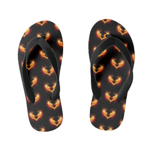 Angel Fire Heart with Wings Kid's Jandals