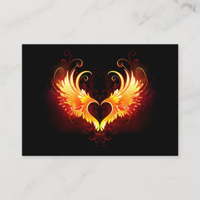 Angel Fire Heart with Wings Loyalty Card (Front)
