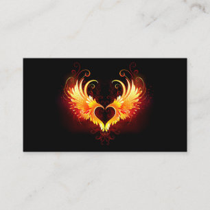 Angel Fire Heart with Wings Loyalty Card