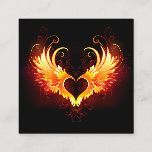 Angel Fire Heart with Wings Loyalty Card (Front)