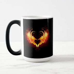 Angel Fire Heart with Wings Magic Mug