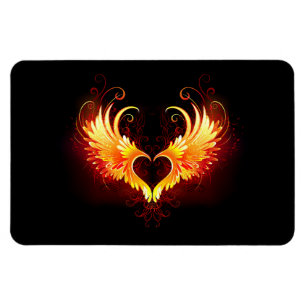 Angel Fire Heart with Wings Magnet