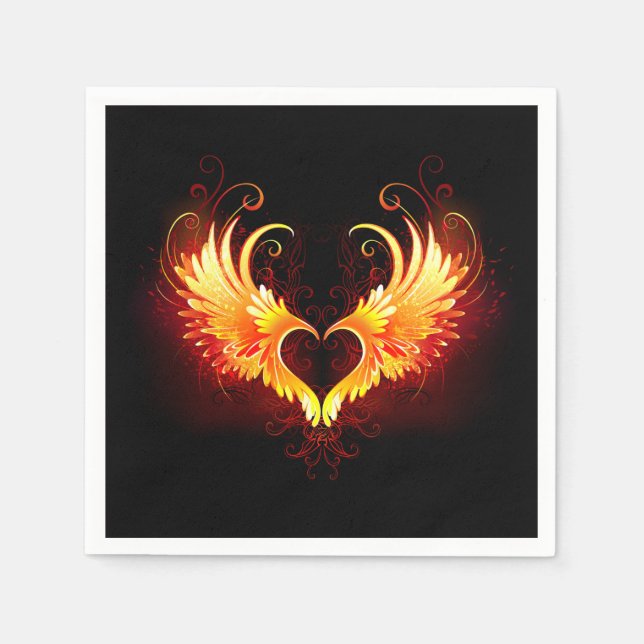 Angel Fire Heart with Wings Napkin (Front)