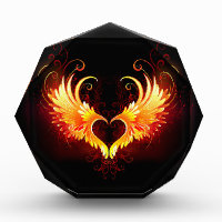 Angel Fire Heart with Wings