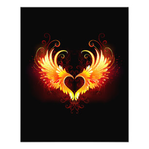 Angel Fire Heart with Wings Photo Print