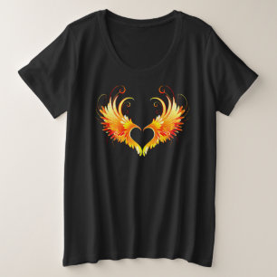 Angel Fire Heart with Wings Plus Size T-Shirt