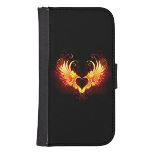 Angel Fire Heart with Wings Samsung S4 Wallet Case