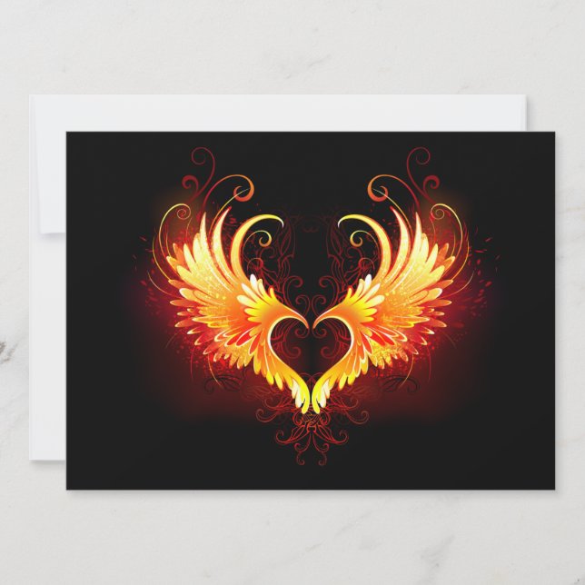 Angel Fire Heart with Wings Save The Date (Front)
