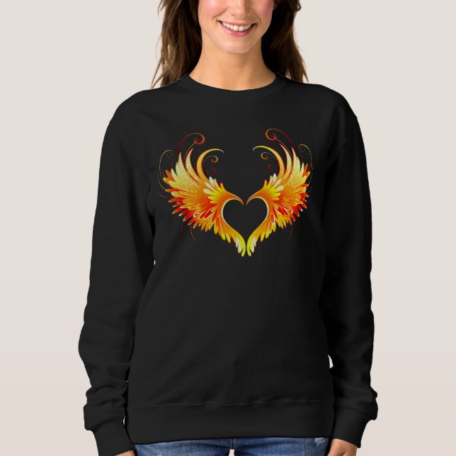 Angel Fire Heart with Wings Sweatshirt (Front)