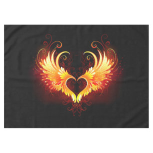 Angel Fire Heart with Wings Tablecloth