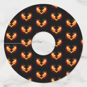 Angel Fire Heart with Wings Wine Glass Tag