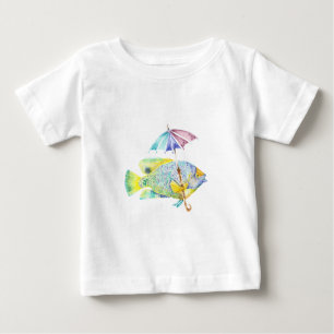 Angel Fish With Umbrella Baby T-Shirt