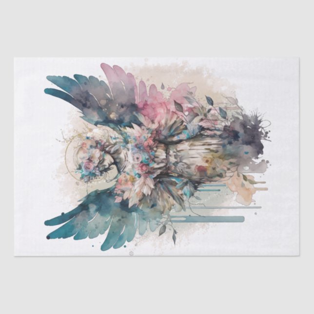Angel Floral Watercolor Tissue Paper (Front)