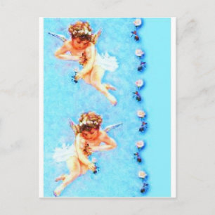 angel flowers postcard