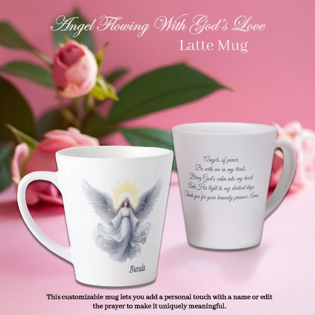Angel Flowing With God’s Love Latte Mug (Creator Uploaded)