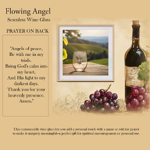 Angel Flowing With God’s Love Stemless Wine Glass