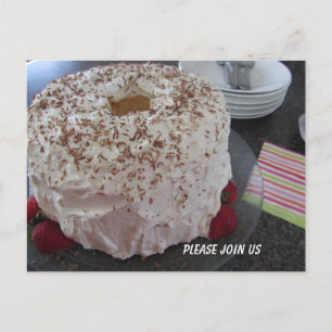 Angel Food Cake Invitation Postcard
