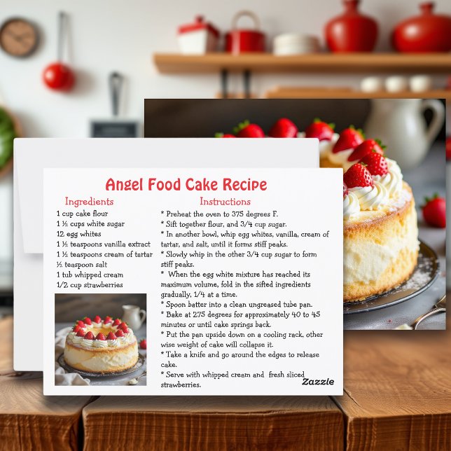 Angel Food Cake Recipe Postcard (Creator Uploaded)
