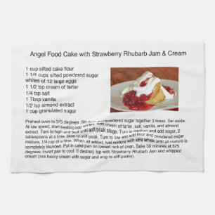 Angel Food Cake With Strawberry Rhubarb Tea Towel
