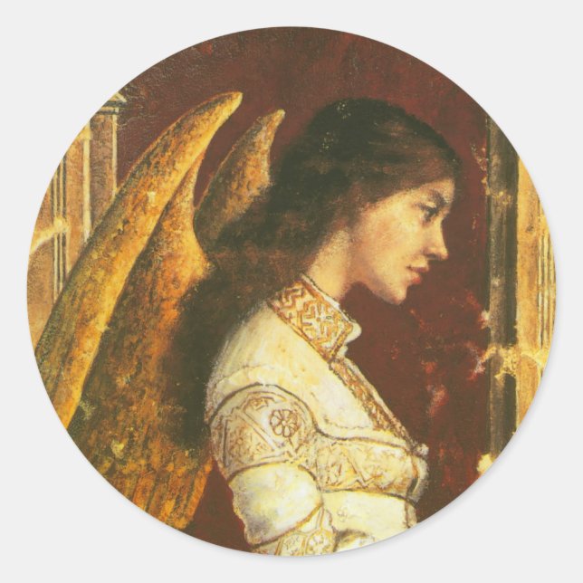 Angel Fresco Design Classic Round Sticker (Front)