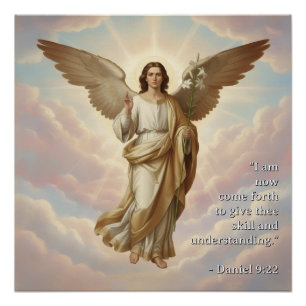 Angel Gabriel - Archangel Gabriel with Bible Quote Poster