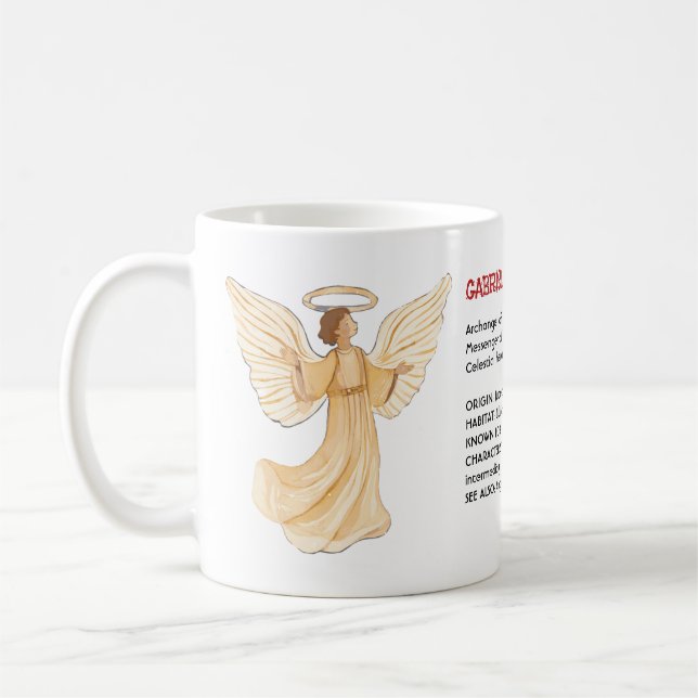 Angel Gabriel Lexicon, Herald of Divine Plans Coffee Mug (Left)