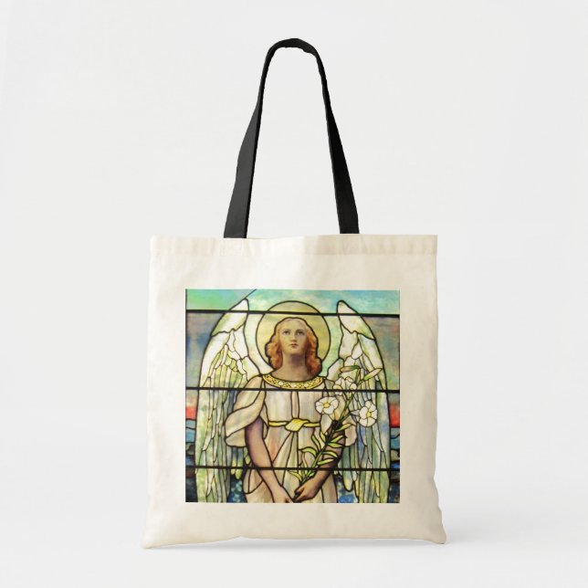 Angel Gabriel stained glass Tote Bag (Front)