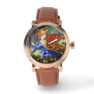 Angel Gathering Flowers in a Heavenly Landscape Watch