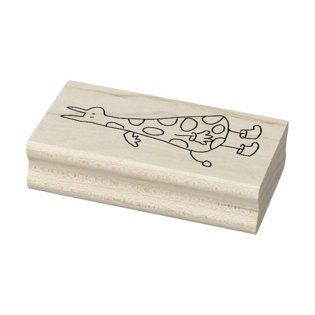 Angel Giraffe Doodle Rubber Stamp (Stamp)