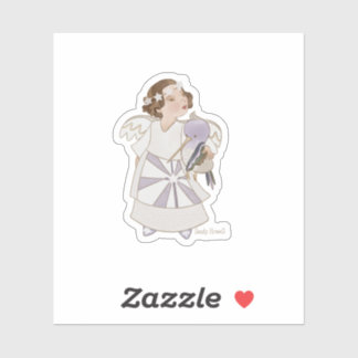 Angel Girl and Hummingbird Sticker