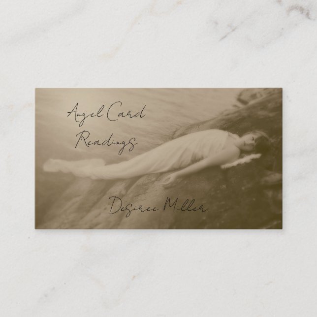 Angel Girl Vintage Sepia Angel Card Reading  (Front)