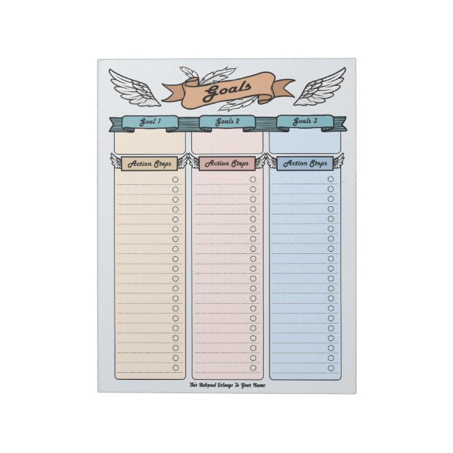 Angel Goal Planner Custom Notepad (Rotated)