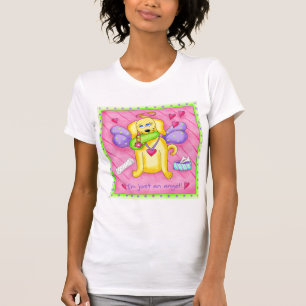 Angel Golden Yellow Dog with Shoe T-Shirt
