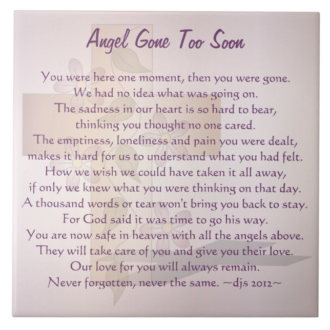 Angel Gone Too Soon Tile (Front)