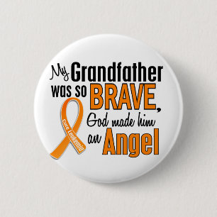 Angel Grandfather Leukaemia 6 Cm Round Badge