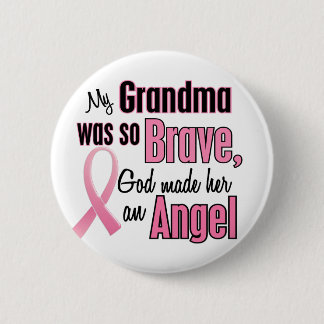 Angel GRANDMA Breast Cancer T-Shirts & Apparel 6 Cm Round Badge