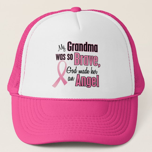Angel GRANDMA Breast Cancer T-Shirts & Apparel Trucker Hat (Front)