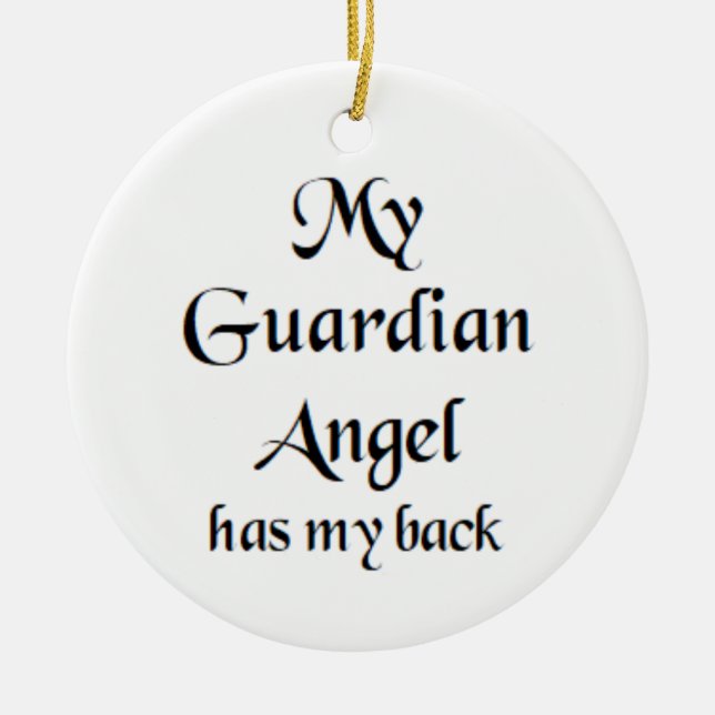 angel guardian has back ceramic tree decoration (Front)