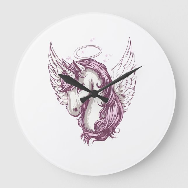Angel Halo Unicorn (1) Large Clock (Front)