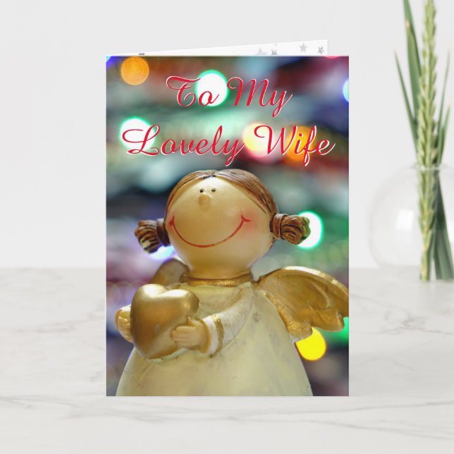 Angel Heart Proud Lesbian Newly Wed 1st Christmas Holiday Card (Front)