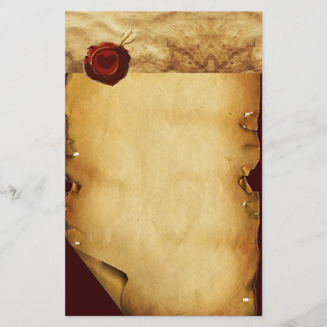 ANGEL HEART RED WAX SEAL PARCHMENT STATIONERY (Front)